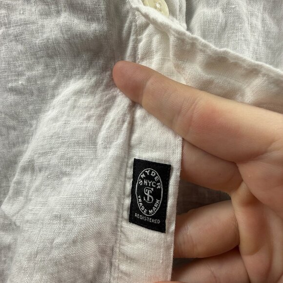 Todd Snyder White Button Up Shirt Men Short Sleeve All Linen Small Portugal - Picture 11 of 15